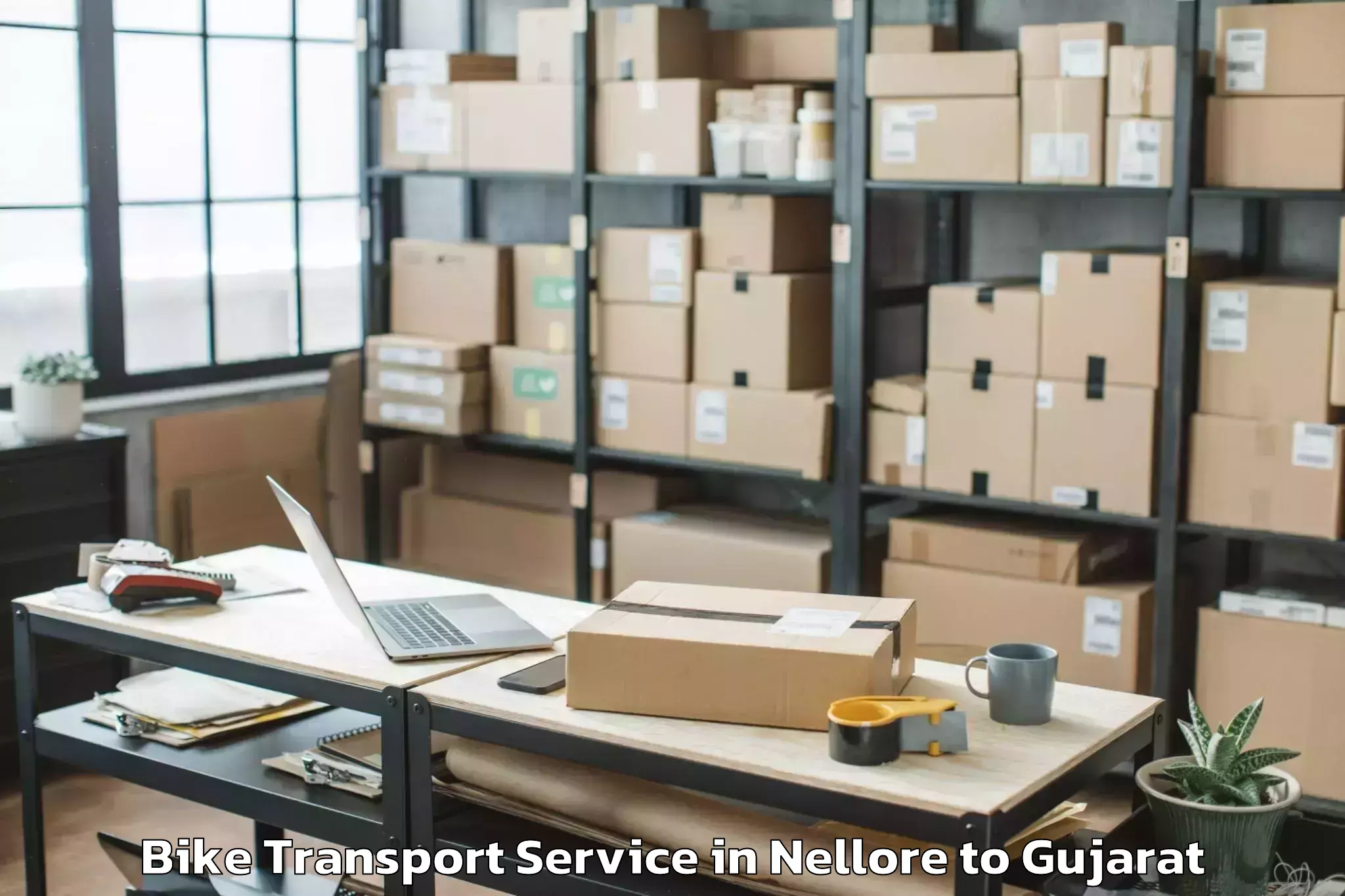 Book Nellore to Waghai Bike Transport Online